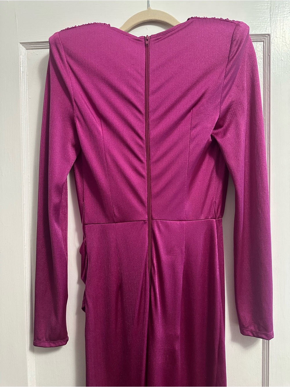 Bronx and Banco Magenta Wrap Maxi Dress with High Slit - Picture 10 of 16